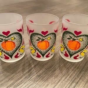 Set of 3 vintage Hazel Atlas Juice Glasses / Gay Fad Provincial
